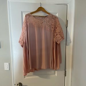 Blush lace top
